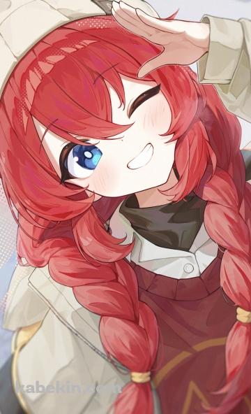 ウィンクして挨拶する小塗マキ / ブルアカのAndroidの壁紙(360px x 592px) スマホ用