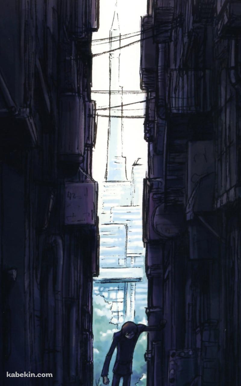 ビルの間を歩くルルーシュ・ランペルージ / コードギアスのAndroidの壁紙(800px x 1280px) スマホ用