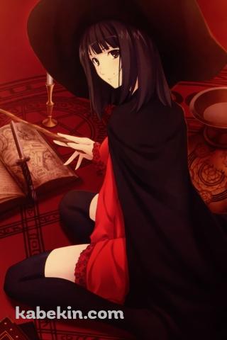 魔導書を読む七月 紅緒 / クロウカシスのAndroidの壁紙(320px x 480px) スマホ用