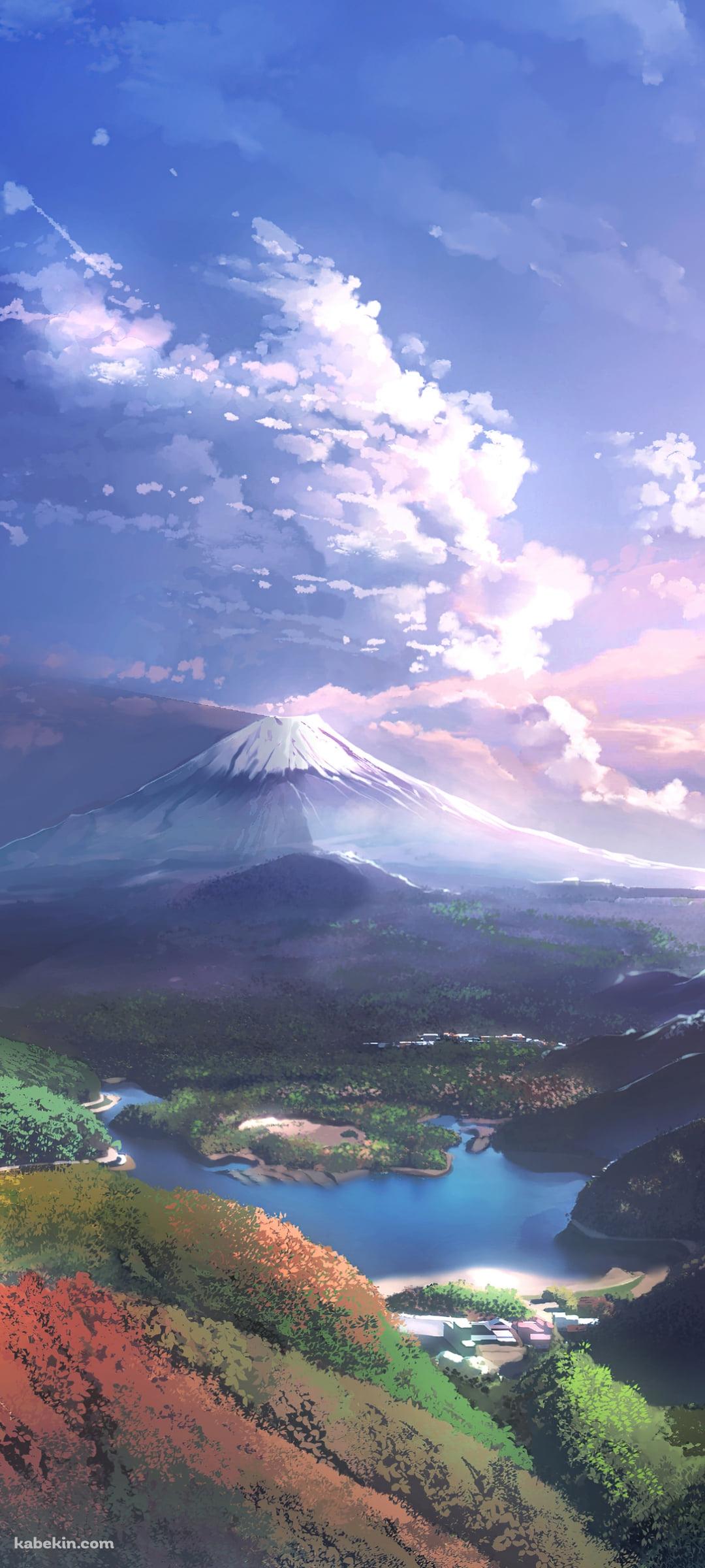 湖と富士山と森 / 綺麗のAndroidの壁紙(1080px x 2400px) スマホ用