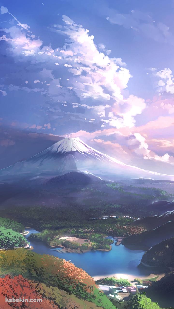 湖と富士山と森 / 綺麗のAndroidの壁紙(720px x 1280px) スマホ用