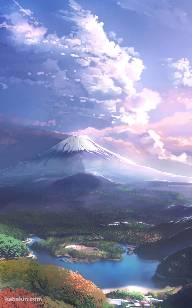 湖と富士山と森 / 綺麗のAndroidの壁紙(800px x 1280px) スマホ用