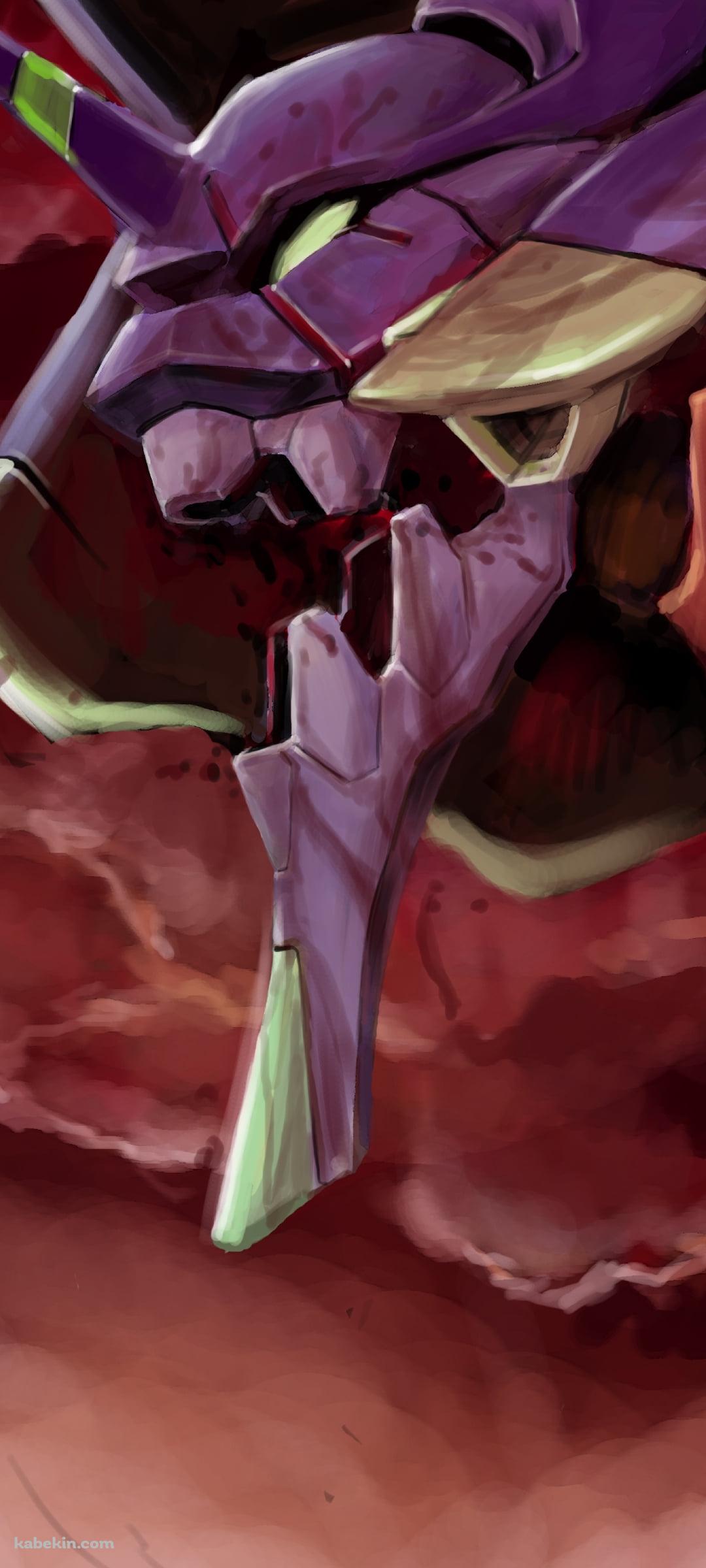 エヴァ初号機と曇天模様の空 / 新世紀エヴァンゲリオンのAndroidの壁紙(1080px x 2400px) スマホ用