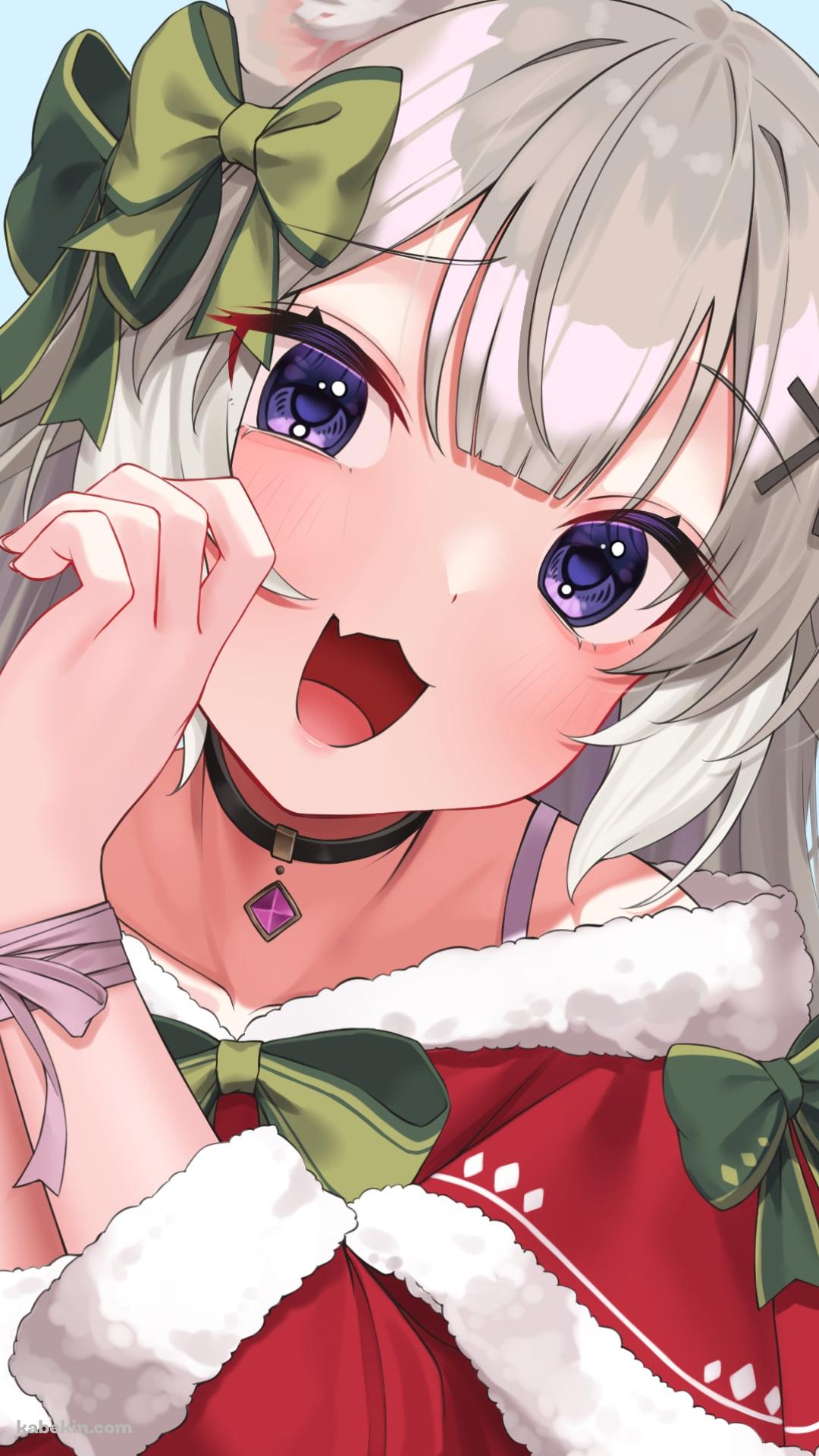 サンタコスの可愛い夜絆ニウ / ネオポルテ / バーチャルYouTuberのAndroidの壁紙(1080px x 1920px) スマホ用