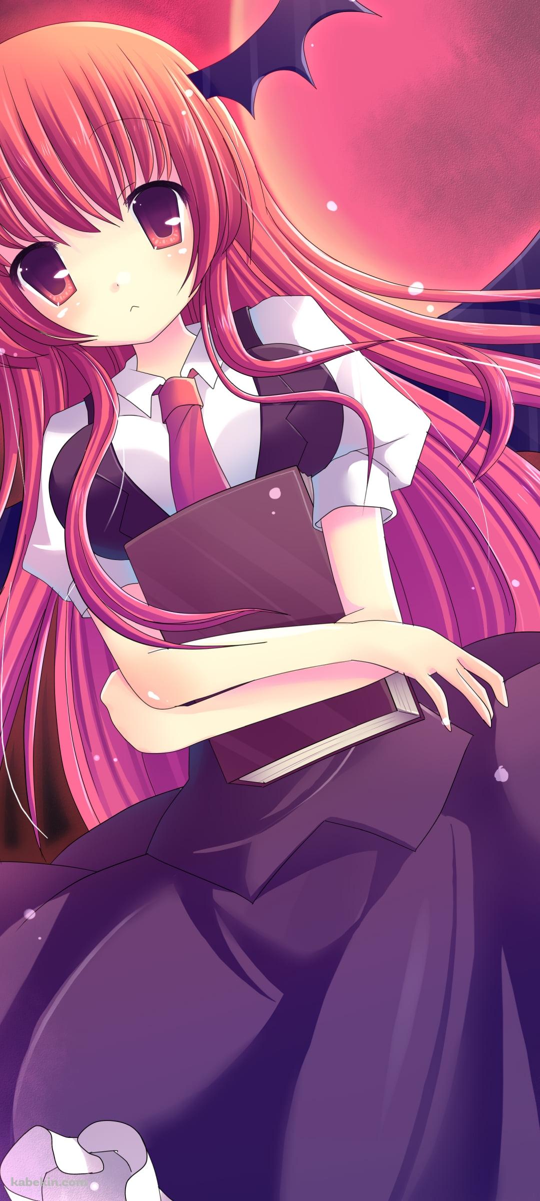 辞書を持つ小悪魔 / コウモリの羽 / 東方のAndroidの壁紙(1080px x 2400px) スマホ用