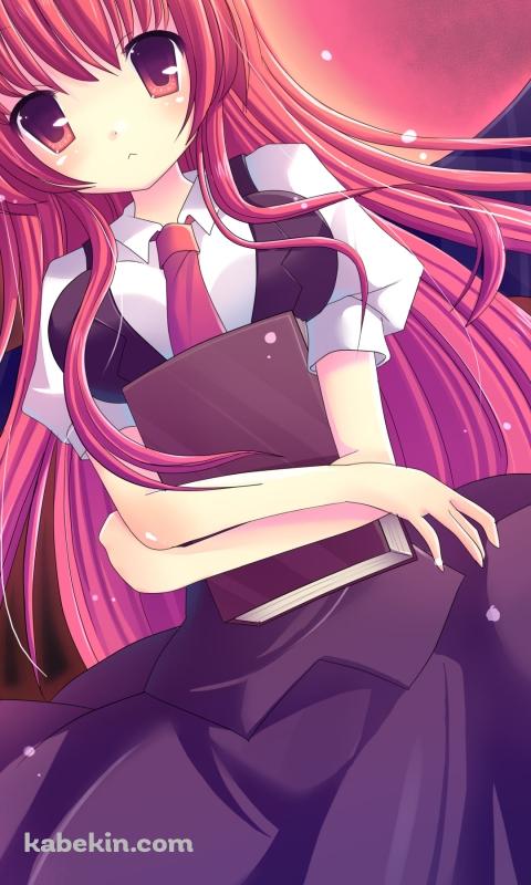 辞書を持つ小悪魔 / コウモリの羽 / 東方のAndroidの壁紙(480px x 800px) スマホ用