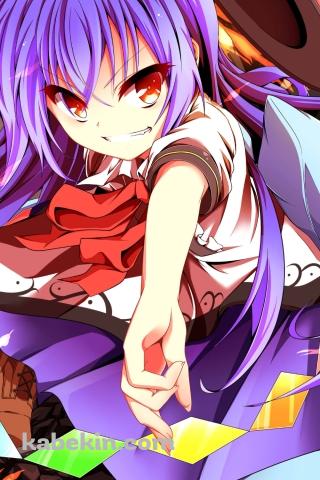 凄みのある表情のかっこいい比那名居天子 / 東方のAndroidの壁紙(320px x 480px) スマホ用