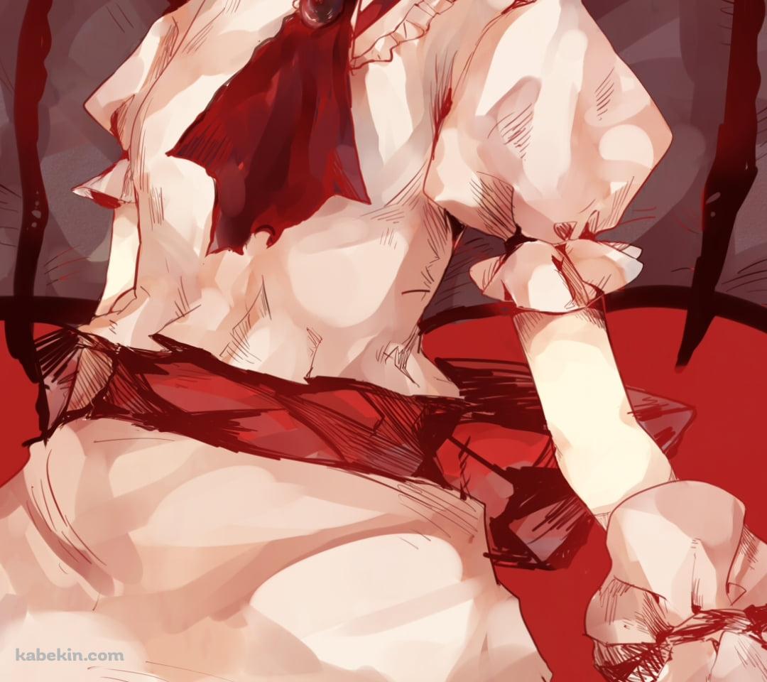 スカートの裾を持つレミリア・スカーレット / ラフスケッチ / 東方のAndroidの壁紙(1080px x 960px) スマホ用