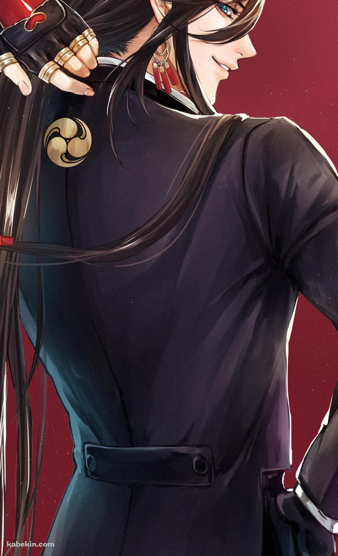 服の背中の紋章を見せる和泉守兼定 / 刀剣乱舞のAndroidの壁紙(1080px x 1776px) スマホ用