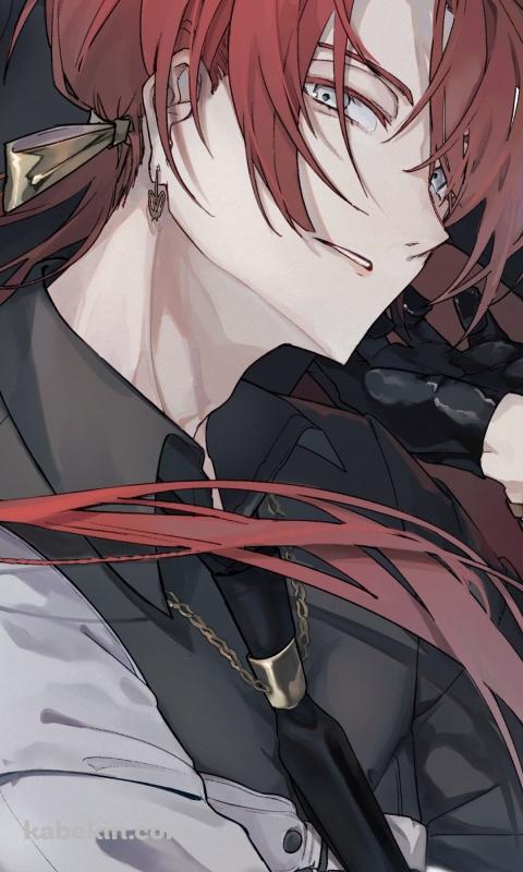 顔に手をあてる後家兼光 / 刀剣乱舞のAndroidの壁紙(480px x 800px) スマホ用