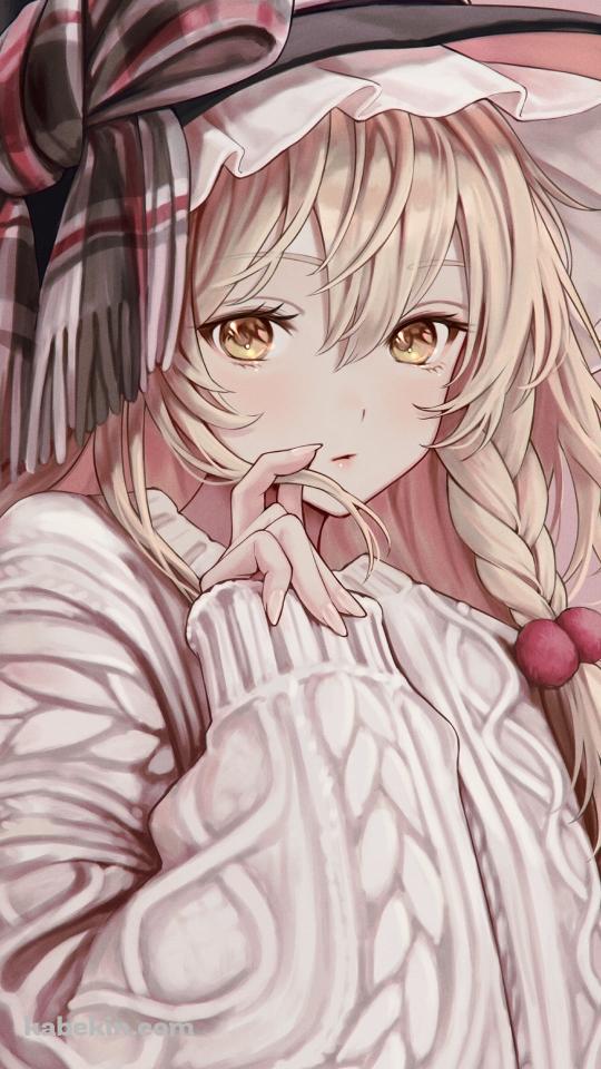 セーターを着た可愛い霧雨魔理沙 / 東方のAndroidの壁紙(540px x 960px) スマホ用