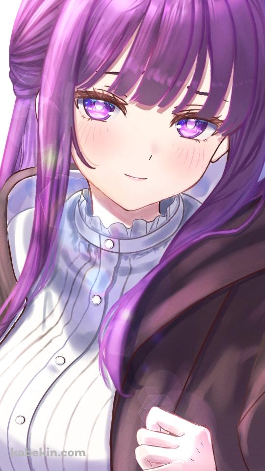 拳を握る可愛いフェルン / 葬送のフリーレンのAndroidの壁紙(540px x 960px) スマホ用