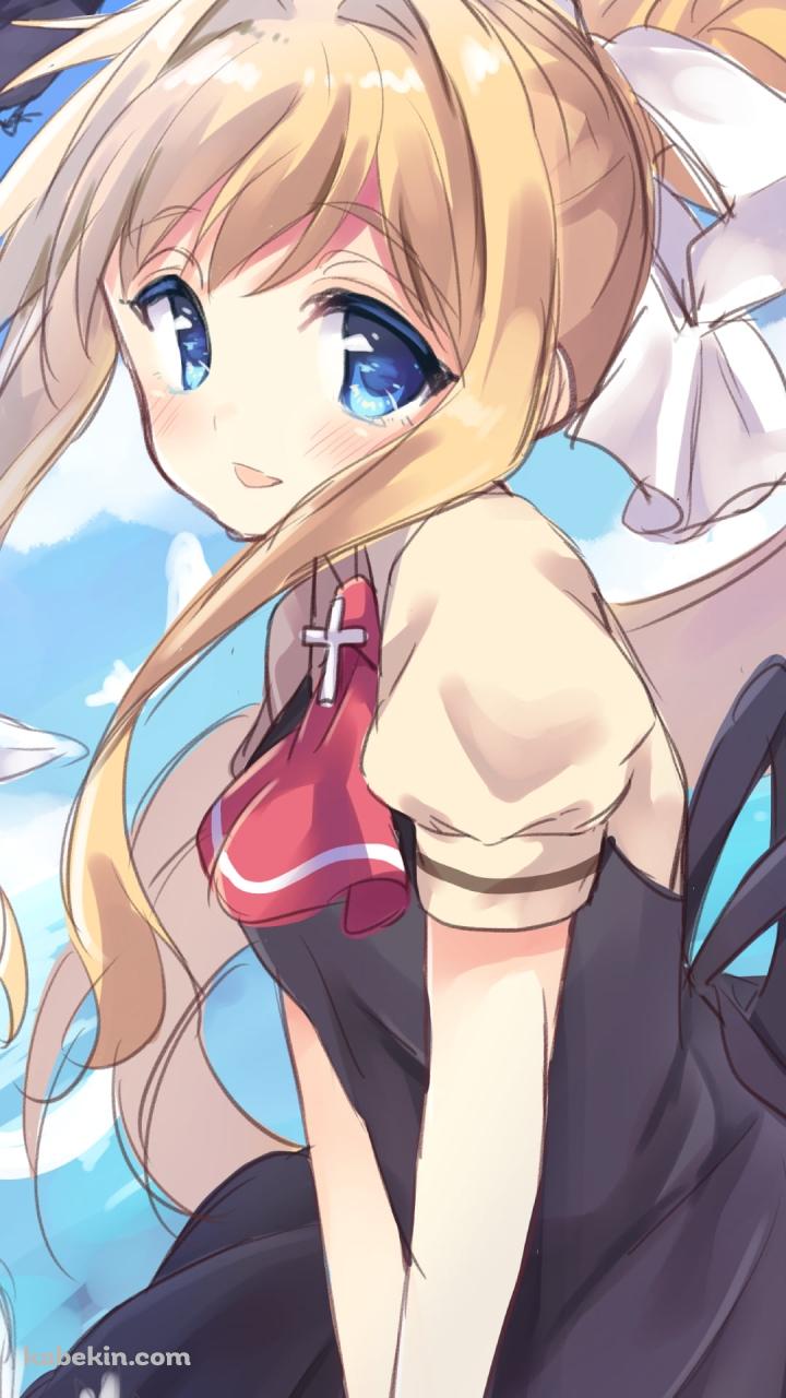 白い羽と神尾観鈴 / カラス / ポニーテール / AIRのAndroidの壁紙(720px x 1280px) スマホ用