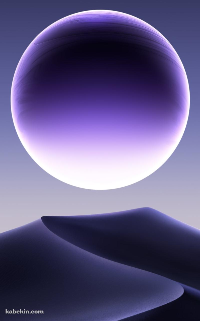紫の砂漠と満月 / デジタルアートのAndroidの壁紙(800px x 1280px) スマホ用