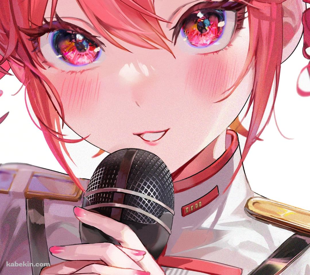 両手でマイクを持つ重音テト / ボカロのAndroidの壁紙(1080px x 960px) スマホ用