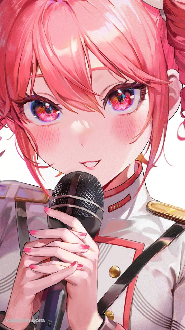 両手でマイクを持つ重音テト / ボカロのAndroidの壁紙(720px x 1280px) スマホ用