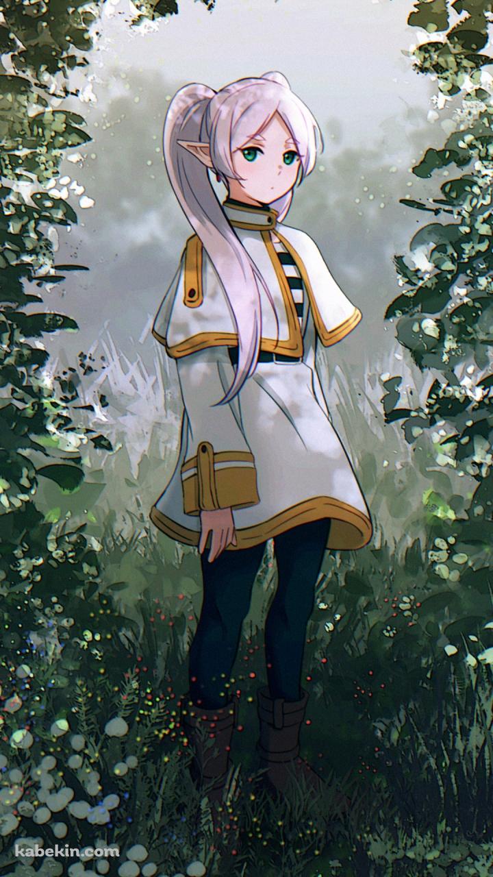 アーチ状の草の向こうにいるフリーレン / 葬送のフリーレンのAndroidの壁紙(720px x 1280px) スマホ用
