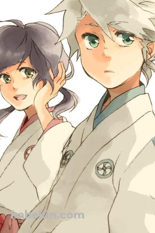 幼少期の日番谷冬獅郎と雛森桃 / ブリーチのAndroidの壁紙(320px x 480px) スマホ用