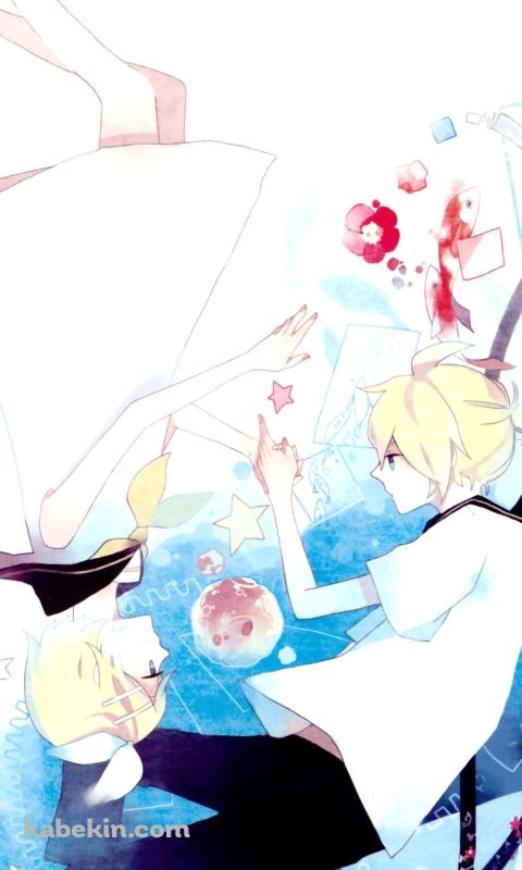 逆さまの鏡音リンと鏡音レン / ボーカロイドのAndroidの壁紙(480px x 800px) スマホ用