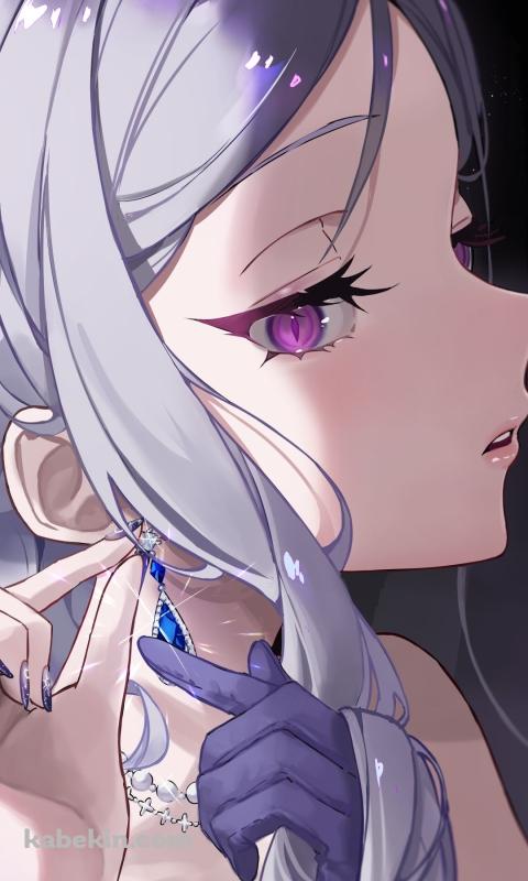 イヤリングに手をかける空崎ヒナ / ブルアカのAndroidの壁紙(480px x 800px) スマホ用