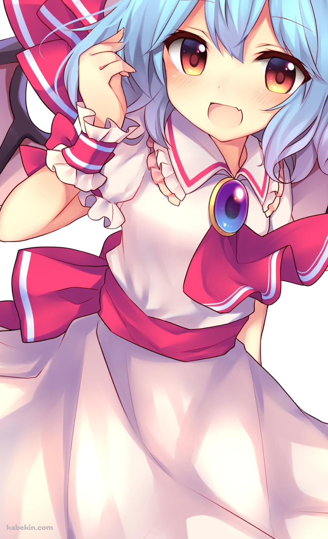 右手で髪を触るプニプニのレミリア・スカーレット / 東方のAndroidの壁紙(1080px x 1776px) スマホ用