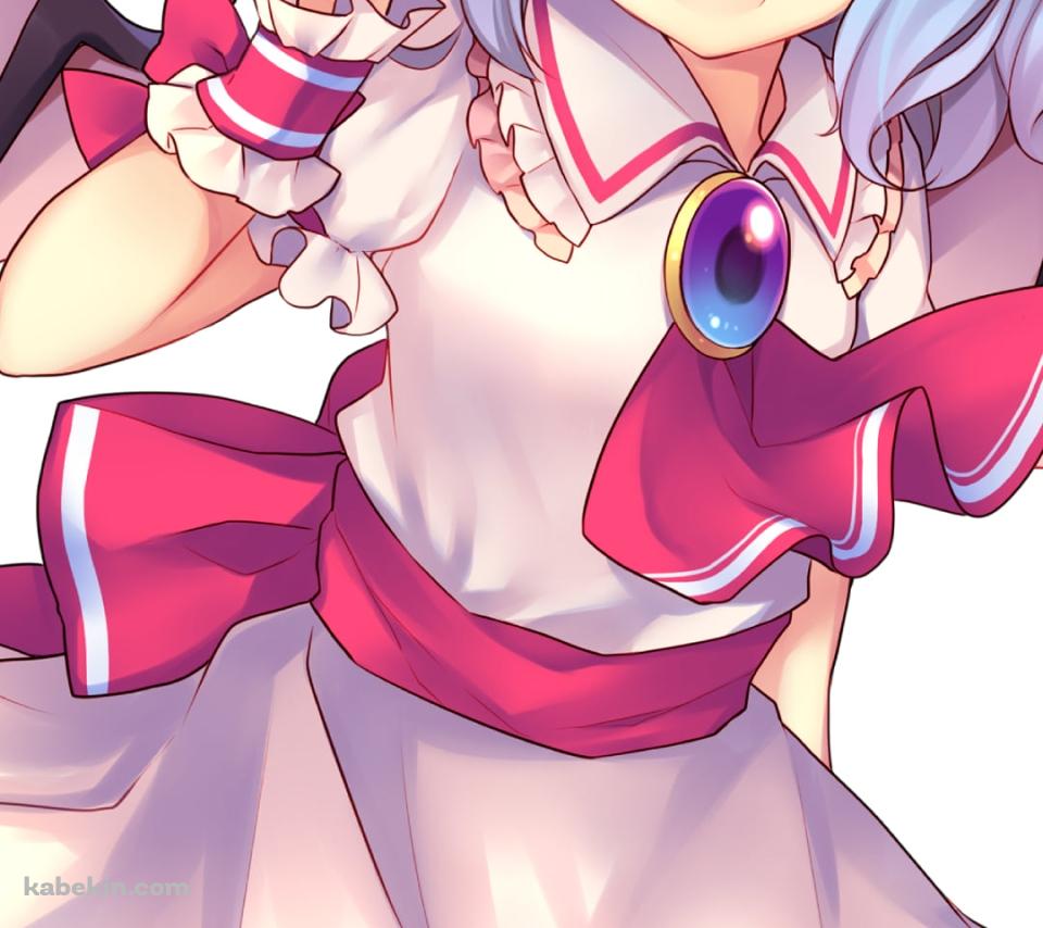 右手で髪を触るプニプニのレミリア・スカーレット / 東方のAndroidの壁紙(960px x 854px) スマホ用