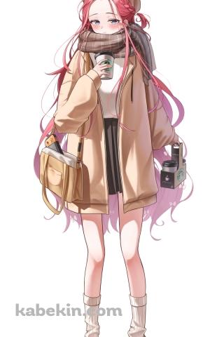 私服姿の花岡ユズ / ブルーアーカイブのAndroidの壁紙(320px x 480px) スマホ用
