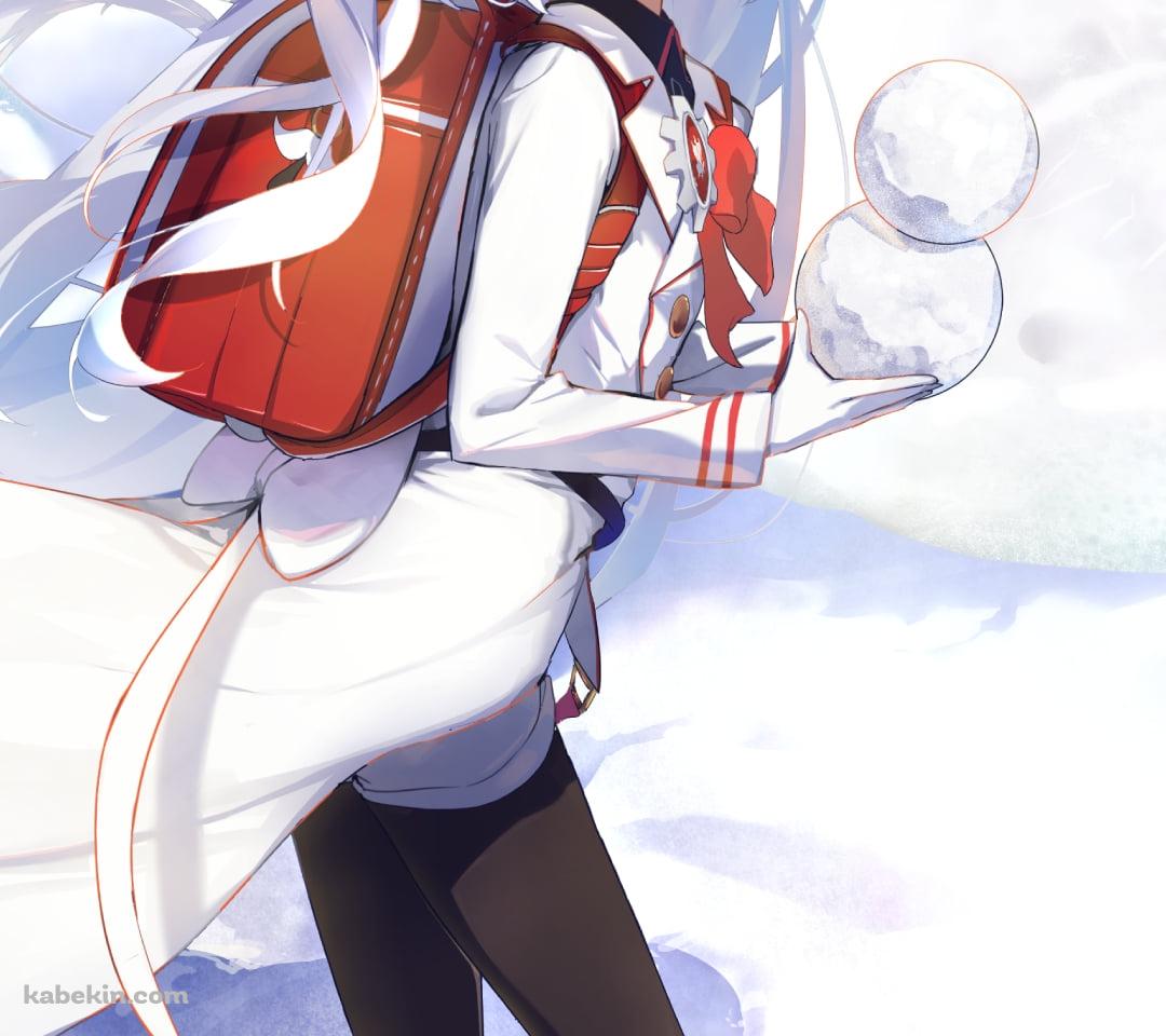 雪だるまを持つ連河チェリノ / ブルーアーカイブのAndroidの壁紙(1080px x 960px) スマホ用