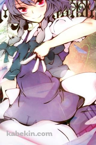 ナイフを持つ十六夜咲夜 / 東方のAndroidの壁紙(320px x 480px) スマホ用