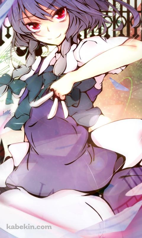 ナイフを持つ十六夜咲夜 / 東方のAndroidの壁紙(480px x 800px) スマホ用