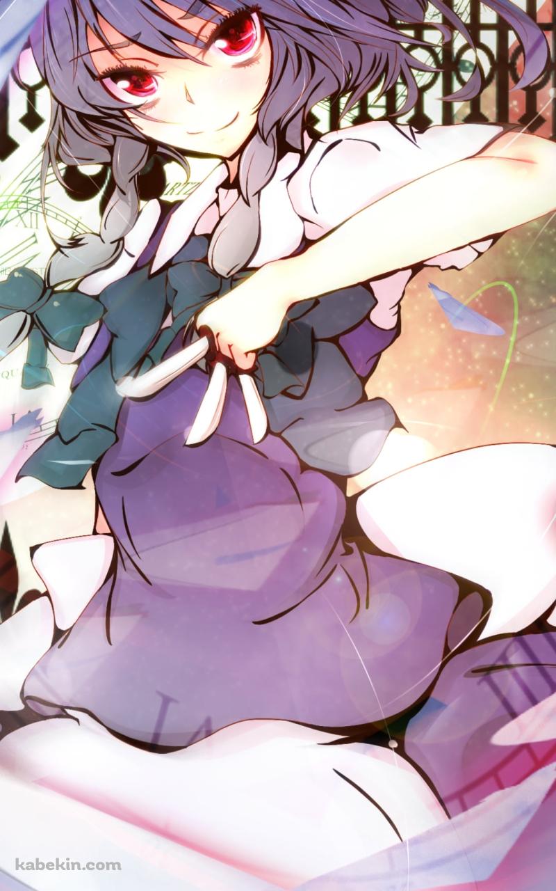ナイフを持つ十六夜咲夜 / 東方のAndroidの壁紙(800px x 1280px) スマホ用