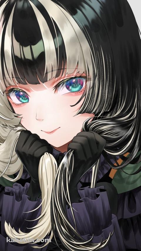 両方の髪を持つ可愛い儒烏風亭らでん / ホロライブ / バーチャルYouTuber / VtuberのAndroidの壁紙(480px x 854px) スマホ用