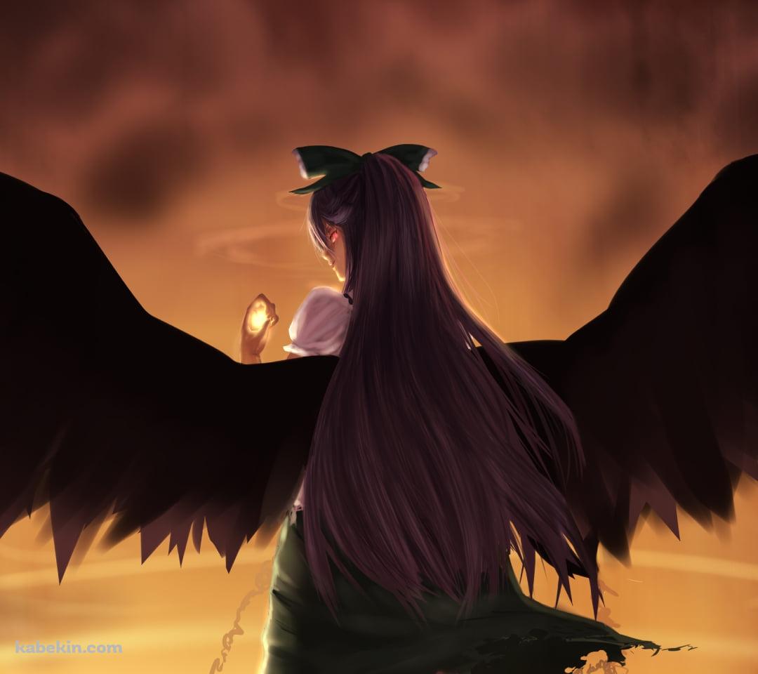 霊烏路空の後ろ姿 / 東方のAndroidの壁紙(1080px x 960px) スマホ用
