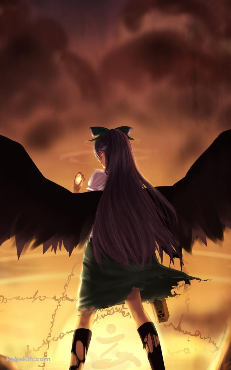 霊烏路空の後ろ姿 / 東方のAndroidの壁紙(800px x 1280px) スマホ用