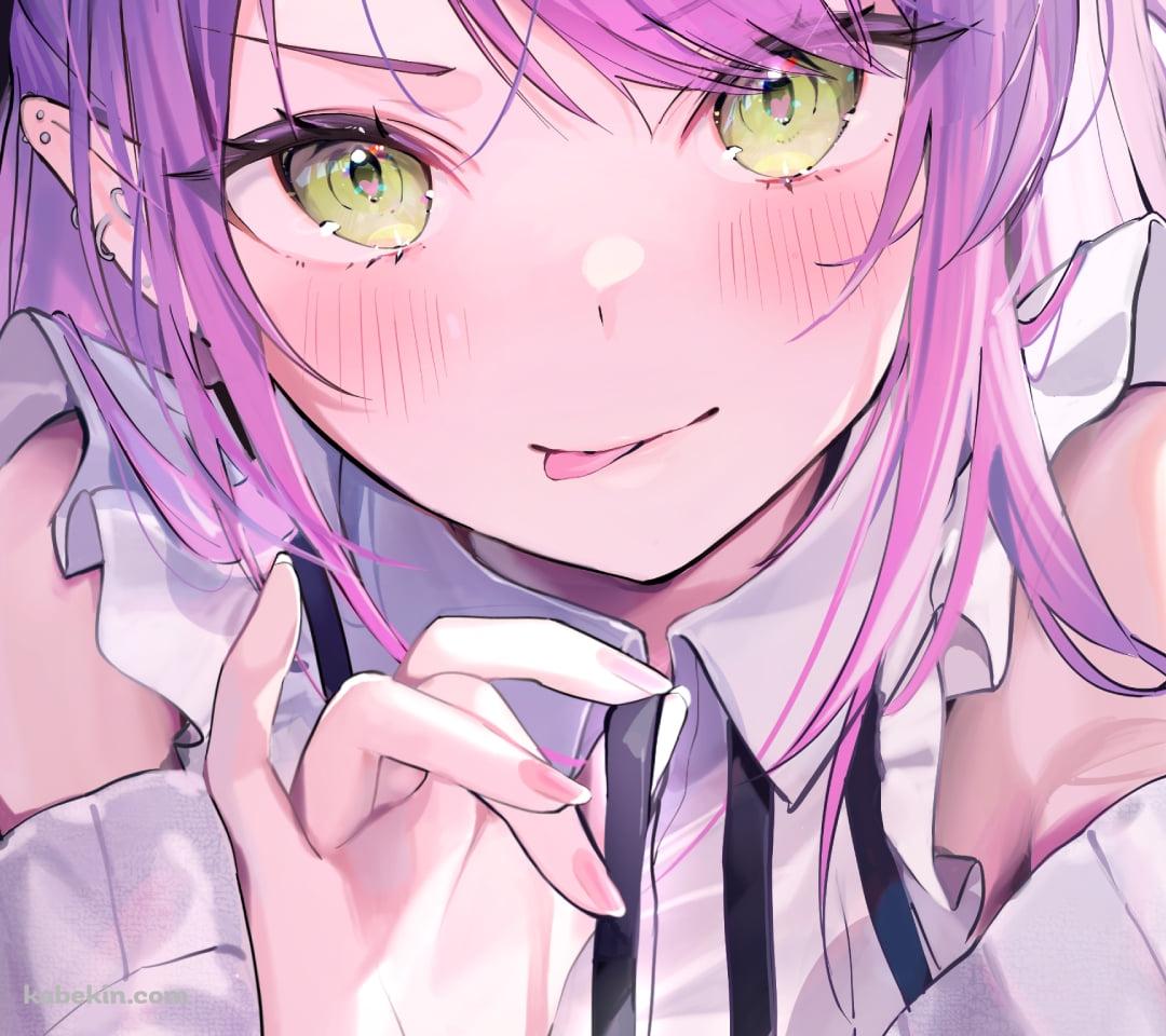 舌を出しポーズを取る可愛い常闇トワ / ホロライブ / バーチャルYouTuber / VtuberのAndroidの壁紙(1080px x 960px) スマホ用