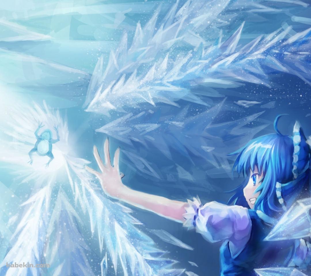 氷で攻撃するチルノ / 東方のAndroidの壁紙(1080px x 960px) スマホ用