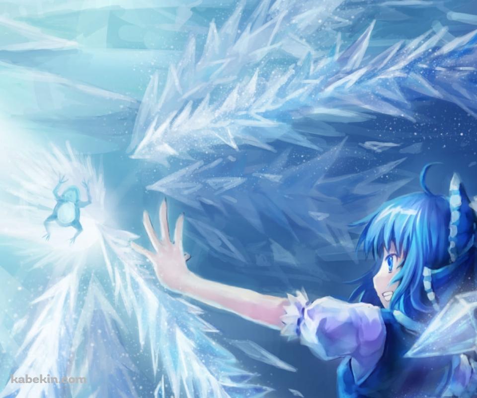 氷で攻撃するチルノ / 東方のAndroidの壁紙(960px x 800px) スマホ用