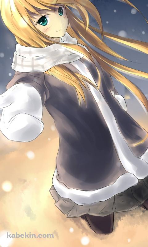 雪で遊ぶ高坂桐乃 / 俺の妹がこんなに可愛いわけがないのAndroidの壁紙(480px x 800px) スマホ用