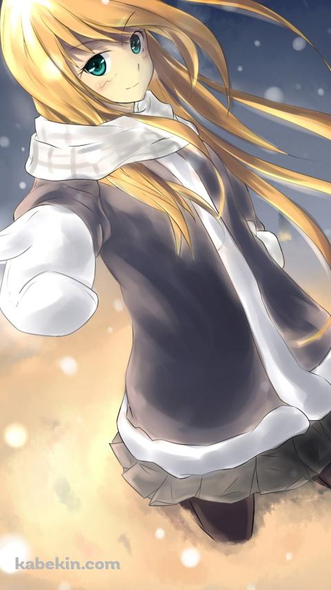 雪で遊ぶ高坂桐乃 / 俺の妹がこんなに可愛いわけがないのAndroidの壁紙(480px x 854px) スマホ用