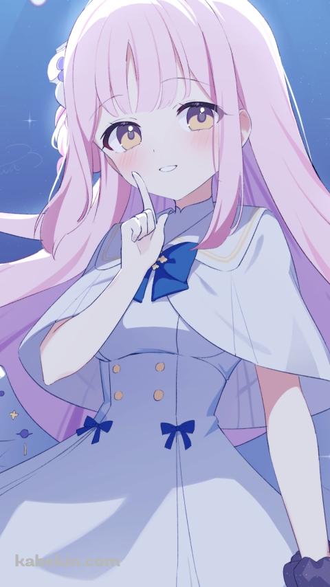 人差指を立て笑う可愛い聖園ミカ / ブルーアーカイブのAndroidの壁紙(480px x 854px) スマホ用