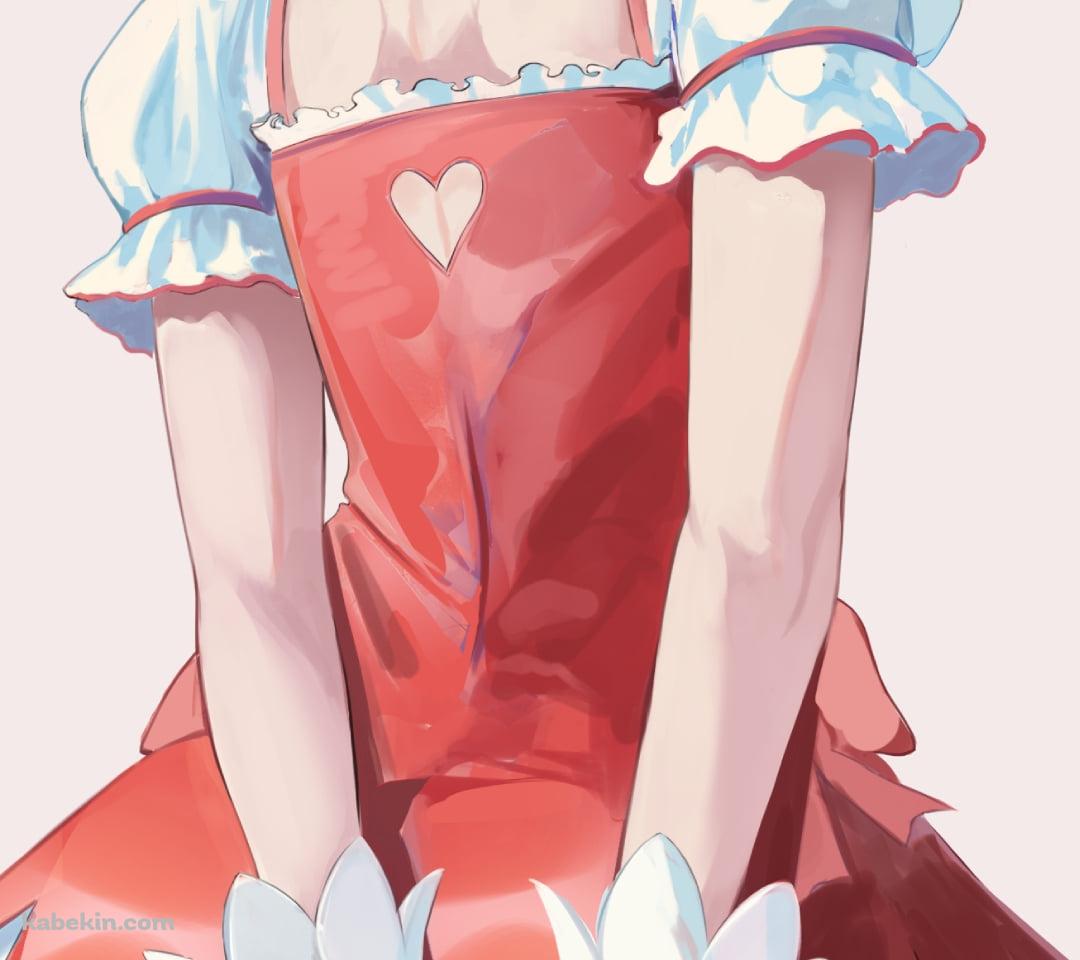 赤いドレスを着た後ろ手の鹿目まどか / 後ろ姿 / 魔法少女まどか☆マギカのAndroidの壁紙(1080px x 960px) スマホ用