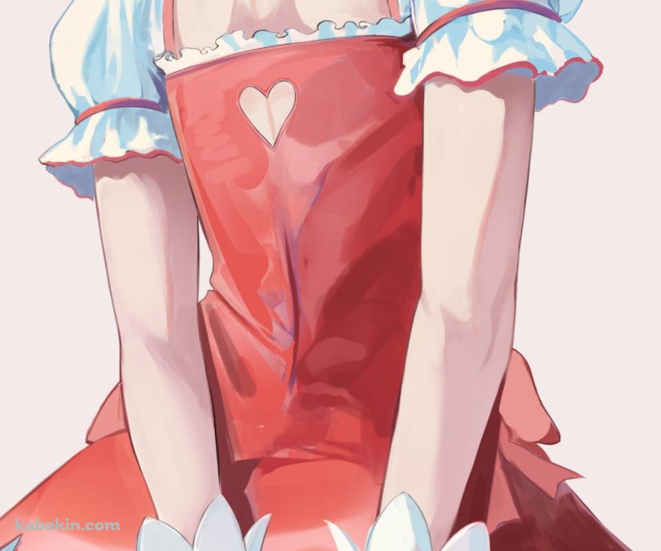 赤いドレスを着た後ろ手の鹿目まどか / 後ろ姿 / 魔法少女まどか☆マギカのAndroidの壁紙(960px x 800px) スマホ用