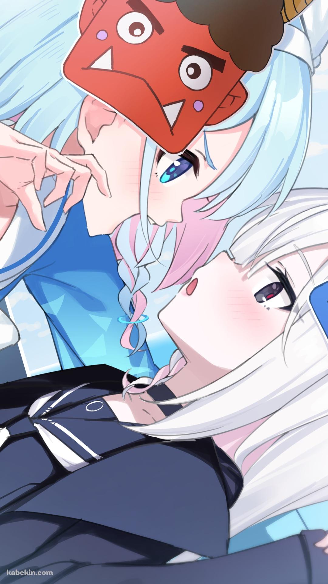 節分 / アロナ / プラナ / 赤鬼 / 青鬼 / 豆まき / ブルーアーカイブのAndroidの壁紙(1080px x 1920px) スマホ用