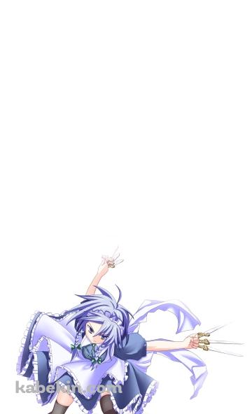 両手に武器を持つかっこいい十六夜咲夜 / 東方のAndroidの壁紙(360px x 592px) スマホ用