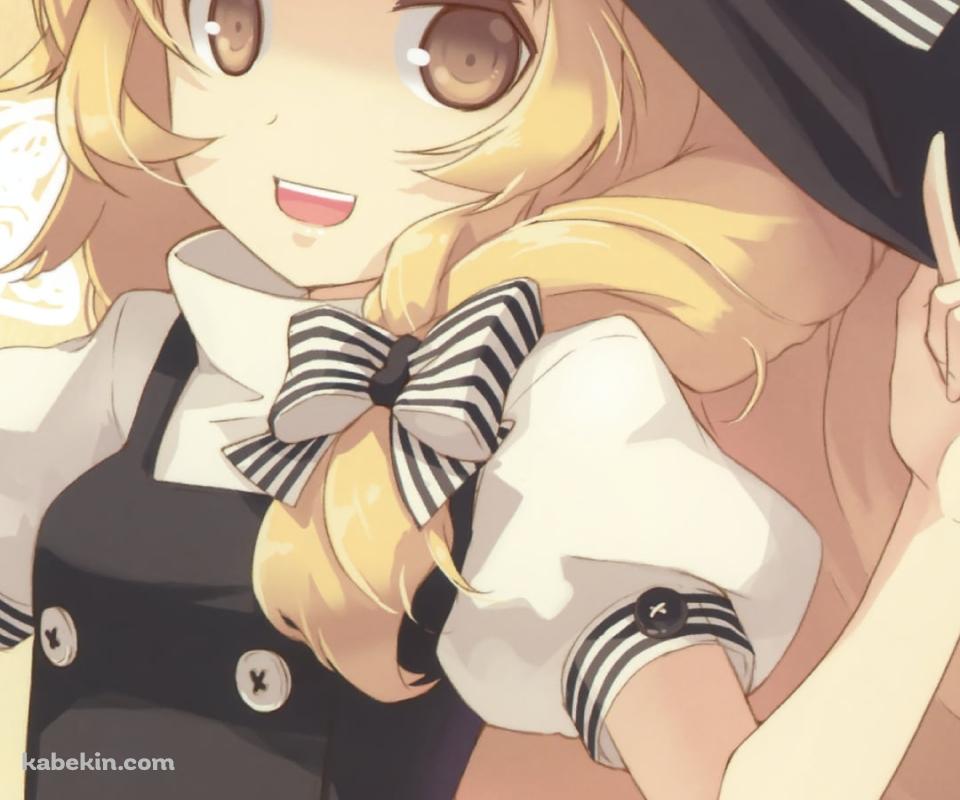 ホウキを持ち人差し指を立てる霧雨魔理沙 / 東方のAndroidの壁紙(960px x 800px) スマホ用