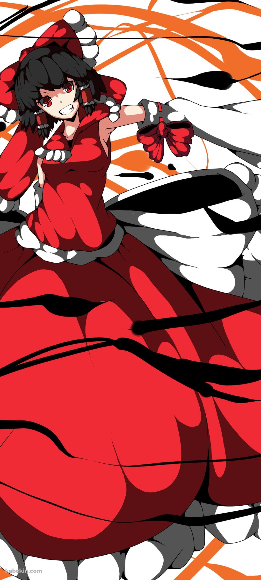 赤いドレスを着た博麗霊夢 / 東方のAndroidの壁紙(1080px x 2400px) スマホ用