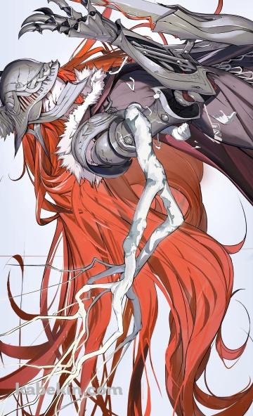 剣に手をかけるミケラの刃マレニア / かっこいい / 赤髪 / エルデンリングのAndroidの壁紙(360px x 592px) スマホ用