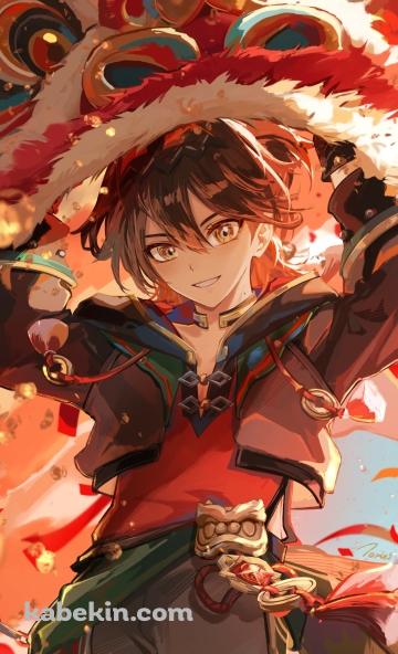 新年のお祝いをする嘉明 / 原神のAndroidの壁紙(360px x 592px) スマホ用