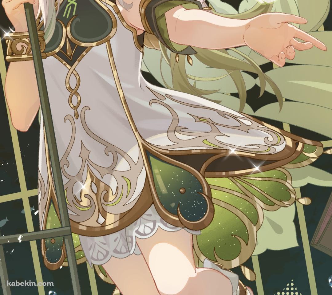 鳥かごに入って手を伸ばす可愛いナヒーダ / 原神のAndroidの壁紙(1080px x 960px) スマホ用
