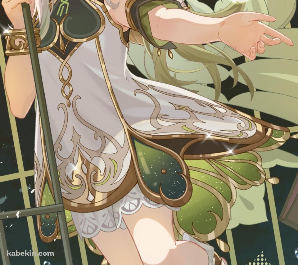 鳥かごに入って手を伸ばす可愛いナヒーダ / 原神のAndroidの壁紙(960px x 854px) スマホ用